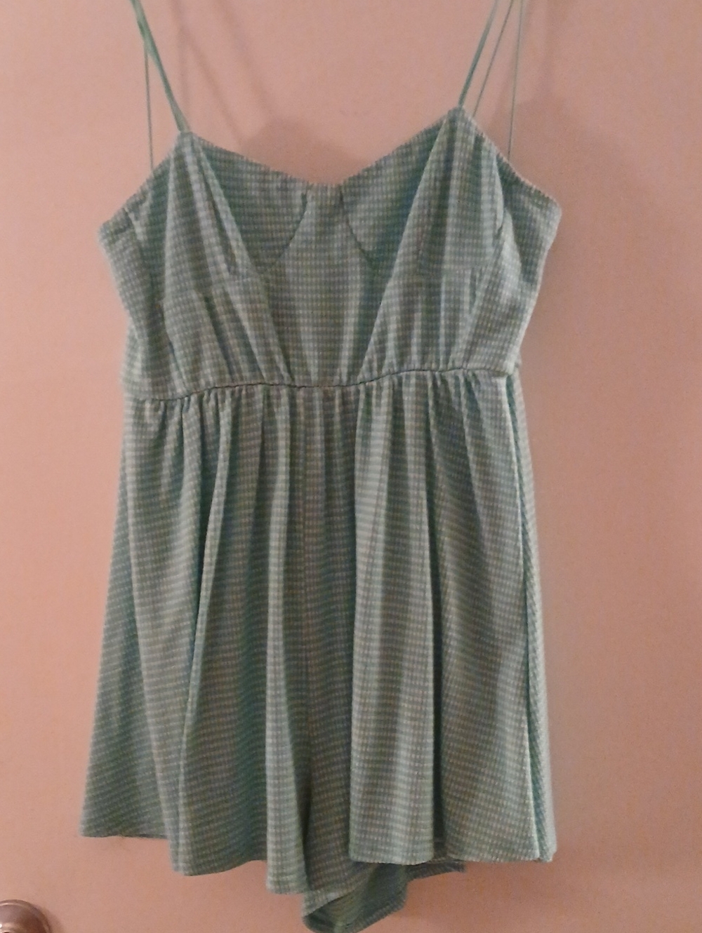 Urban Outfitters Mint Green Gingham Romper